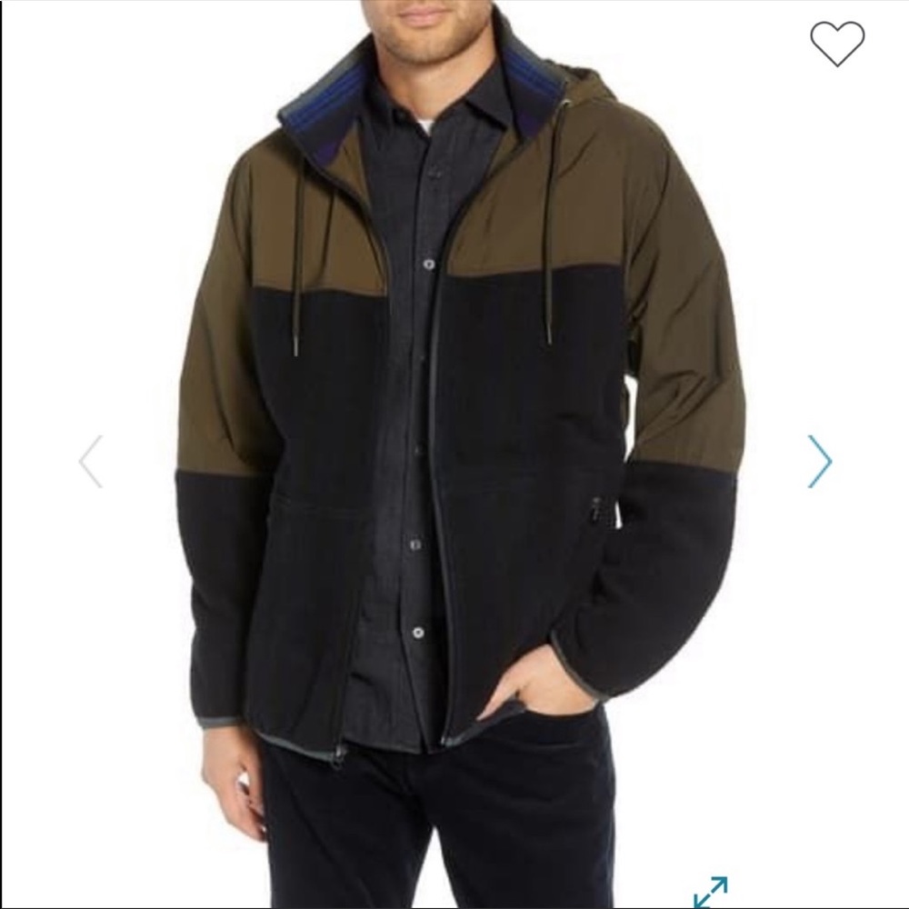 NWT Vince Mixed Media Hooded Jacket